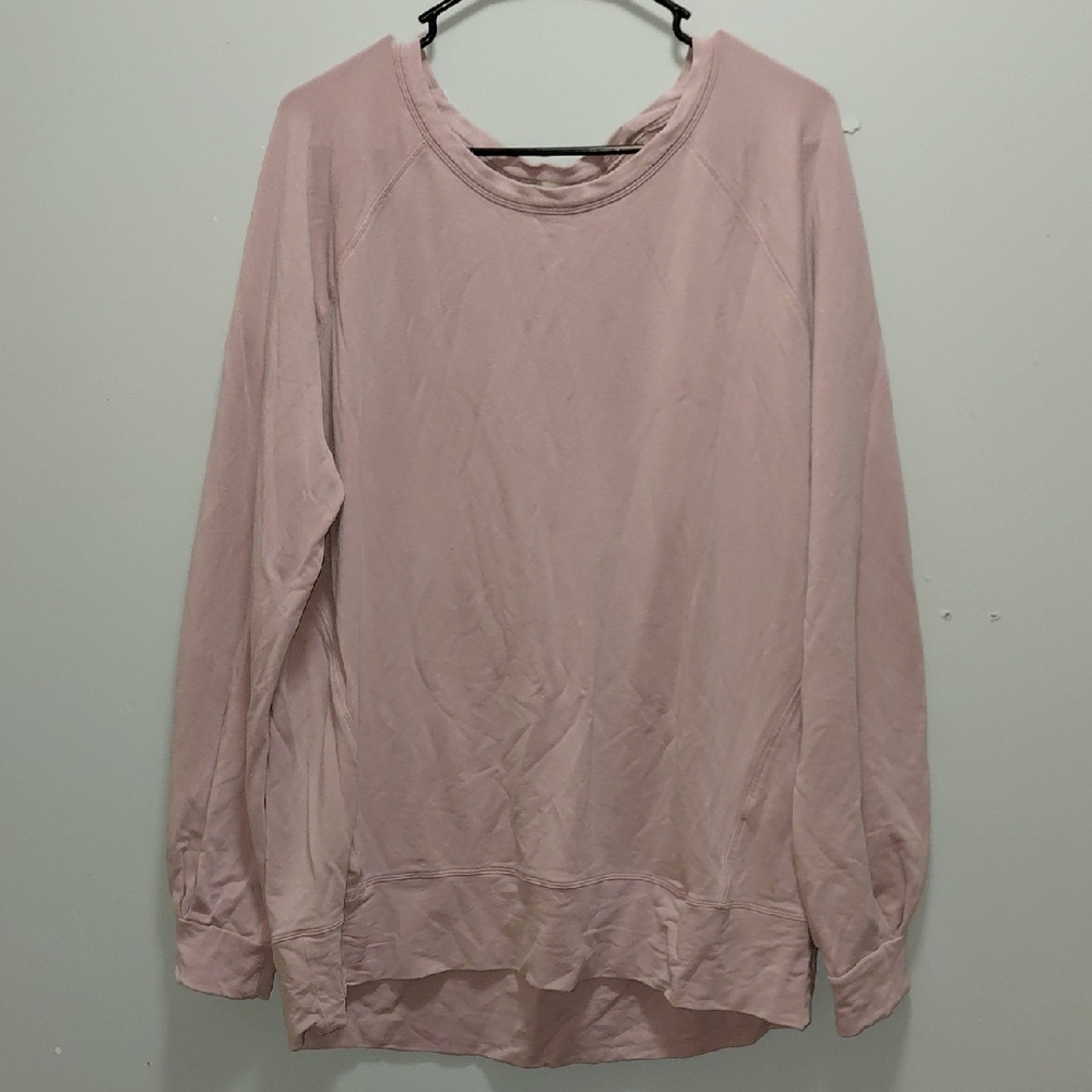 Athleta Light Pink Long Sleeve Crewneck Top